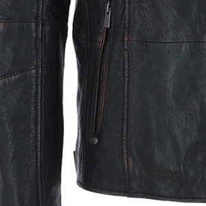 Veste en cuir de vache classique automne-hiver pour hommes, respirante, col montant, avec tissage non tissé, vestes pour hommes - Product Image 6