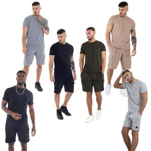 Vêtements de sport de haute qualité, ensemble t-shirt et short en coton doux décontracté, t-shirts personnalisés avec logo et shorts assortis pour hommes - Product Image 2