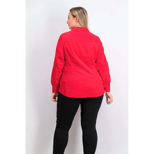 Camicia in Velluto a Coste Rossa da Donna Charter Club con Logo Ricamato Stile Vintage Retrò Taglie XL e 2XL per Primavera e Autunno - Product Image 3