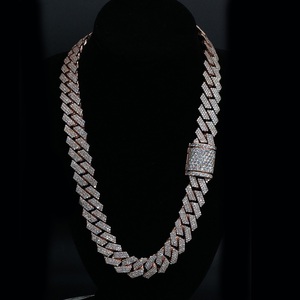 Custom VVS Moissanite Cuban Link <b>Necklace</b> Iced Out Hip Hop Style in White Gold 925 Silver for Wedding Gift Fine Men's Jewelry - Product Image 3