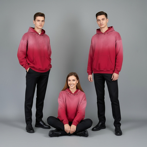 80% coton 20% polyester qualité supérieure confortable poids lourd en détresse Vintage lavé solide plaine sweats à capuche sweats - Product Image 3