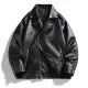 Chaqueta de Cuero Genuino para Hombre, Corte Holgado, con Decoración Bordada, Impermeable y Cortavientos, Estilo Urbano, Ropa de Motociclista, por el Fabricante - Product Image 6