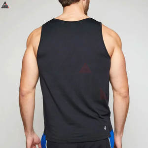Camiseta sin Mangas Deportiva para Hombre de Alta Calidad, al por Mayor, OEM, Personalizada, Informal, de Punto, Transpirable, de Algodón y Fibra de Bambú, de Color Sólido - Product Image 2