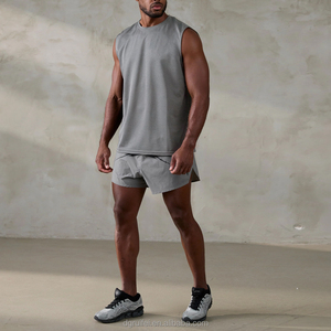 Chalecos acanalados de color sólido con logotipo personalizado, camiseta sin mangas de algodón transpirable, camiseta sin mangas acanalada sin costuras al por mayor para hombres, camiseta sin mangas de alta calidad - Product Image 3