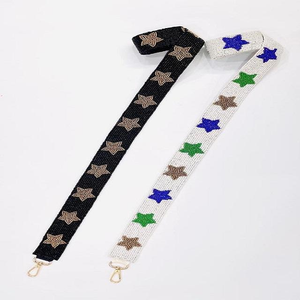 Correa de bolso con cuentas de último diseño personalizado, correa hecha a mano con bordado de estrellas, patrón de estrella exclusivo - Product Image 1