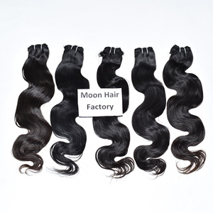 Extensions de cheveux humains naturels de couleur naturelle, tissage double, trame profonde, cuticules alignées, cheveux indiens bruts, ondulation naturelle, pour femmes noires - Product Image 4