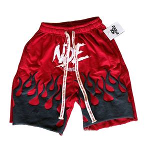 Short imprimé bouffant de mode de style de rue avec logo personnalisé imprimé en gros short unisexe uni blanc respirant en coton - Product Image 2