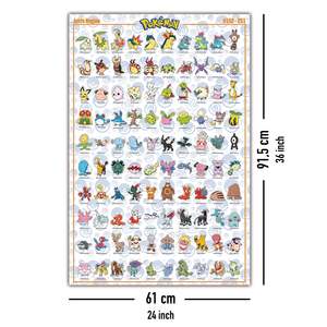 Modern Style Pokmon Leader Region <b>Poster</b> (#152-251) Black <b>Frame</b> Paper Wall Decor - Product Image 4