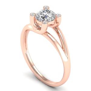 Anillo de Compromiso REYES, Nuevo, Plata de Ley 925, Chapado en Oro de 14K, Joyería Fina, Corte Redondo, Moissanita de 0.87, para Mujer - Product Image 2