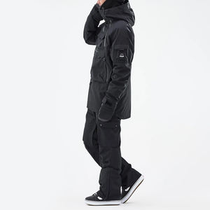 Chaqueta de esquí Anarok negra para hombre, capucha a prueba de viento, impermeable, transpirable, con bolsillos y cremallera, monos de Snowboard, ropa para esquiar - Product Image 5