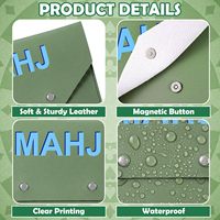 Grüne Leder-Mahjong-Karten-Clutch-Hülle für Karten, Mahjong-Zubehör, Schutzhülle mit Mahjong-Set