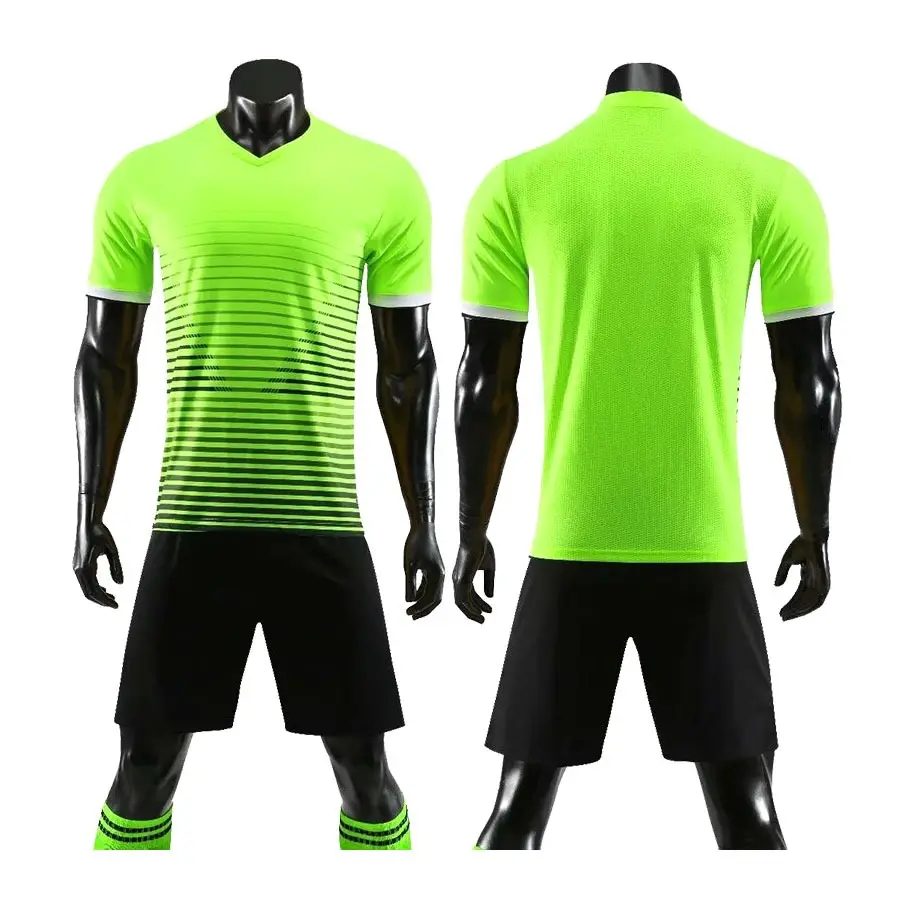 Novo Melhor Alta Qualidade Futebol Jersey Custom New Design Soccer Jersey Uniformes Two Piece Set
