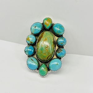 Bague Turquoise Verte Bague en Argent Sterling 925 Bague Artisanale Bague Bohème Bague Designer Bague Turquoise Bague Femme - Product Image 4