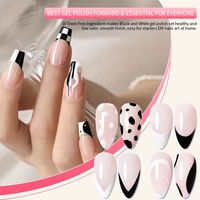 R S Nail Gel de Peinture Semi-Solide Sans Essuyage de Haute Qualité pour Ongles Couleurs Noir et Blanc Gel de Dessin 3D Fleur
