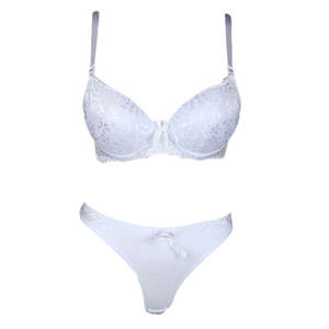 Conjunto de sujetador y bragas de espuma para mujer - Blanco - Product Image 1