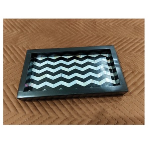 Plateau en nacre de qualité supérieure, plateau de service en MDF et résine acrylique pour la salle à manger, design personnalisé, fabriqué en Inde - Product Image 4