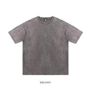 Camiseta de lavado ácido informal de algodón 100% Vintage para hombre, excelente calidad, 230gsm, patrón sólido en blanco personalizado, tela de punto teñida lisa - Product Image 2