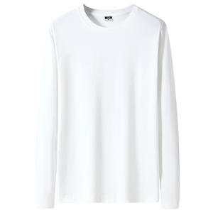 Bangladesh China Factory Price Custom Logo Embroidery 220g pure cotton spring autumn base layer men's long-sleeved <b>T</b>-<b>shirt</b> - Product Image 1