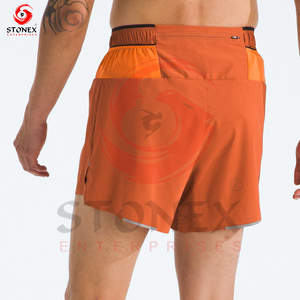 Shorts de sport pour hommes, shorts de course personnalisés en tissu, avec poches zippées, OEM - Product Image 3