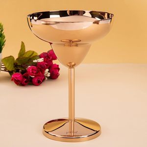 Verre à vin Margarita Best-seller Or rose, 350ml | Verre à vin à cocktail en acier inoxydable Verre à martini - Product Image 1
