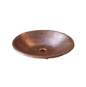 Fregadero de baño redondo martillado a mano de cobre puro recién llegado - Product Image 2