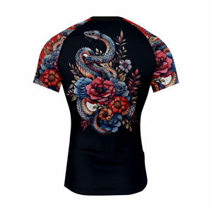 <b>Rashguard</b> Mma Half Sleeves Digital Sublimation Printed Sportswear for Unisex Dark Half Sleeve Custom Compression Shirts - Product Image 2