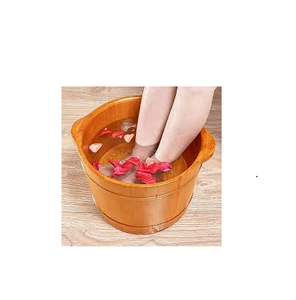 Cuenco de madera para spa con ruedas para un movimiento fácil, incluye cuenco de madera y reposapiés, usos de spa, precio barato - Product Image 5