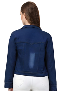 Veste en jean pour femmes sur mesure, légère, facile à porter, top tendance, respirante, vente chaude veste en jean pour femmes avec fabrication sur mesure - Product Image 5