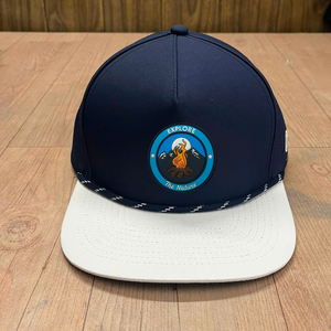 Perforated Laser Cut Hole Hydro <b>Waterproof</b> Golf <b>Hats</b> Flat Bill Baseball Cap Custom PVC Rubber Or Embroidery Logo Sporty Rope - Product Image 1