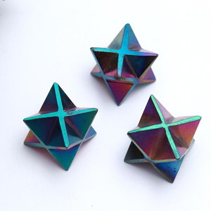 Quartz naturel Merkaba étoile cristal porte-clés vert obsidienne cristal rideau étoile anis obsidienne Spitzen charmant pendentifs breloques - Product Image 3