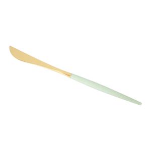 Couverts Ultra Premium Portabilité Acier Inoxydable Menthe Vert Or Double Tone Premium Ensemble de 4 Pièces Fabricant Vente en Gros - Product Image 4