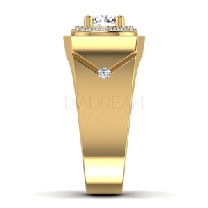 Bague pour homme personnalisée en argent sterling 925 avec diamants Moissanite taille brillant, solitaire rond pour les mariages - Product Image 4