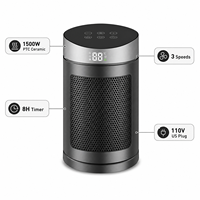 Chauffage électrique de bureau en céramique PTC 1500W 110V/220V avec télécommande, écran LCD et minuterie 8H, silencieux