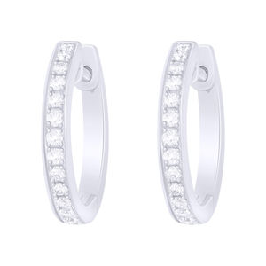 Elegantes pendientes de gota de oro macizo de 18 quilates Diamante de ajuste de punta de moda para bodas Precios al por mayor - Product Image 5
