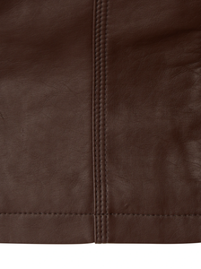 แจ็กเก็ตหนังวินเทจของผู้หญิงเสื้อเย็บอย่างดีดีไซน์ใหม่มีซิประบายอากาศมีกระเป๋า2024ตามสั่ง - Product Image 3