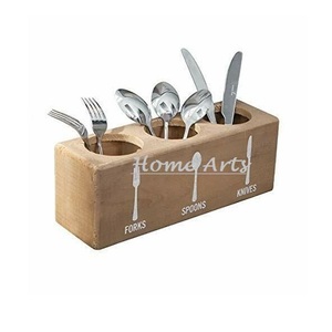 Porta Cubiertos de Madera con Base de Alambre de Hierro, Accesorios de Cocina, Porta Cubiertos para Cucharas, Cuchillos y Tenedores al Mejor Precio - Product Image 5
