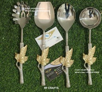 Cuchara de Madera de Alta Calidad Chapada en Oro con Mango Largo y Pulido Espejo, Regalo de Boda Ecológico para Cocineros, Utensilios de Cocina