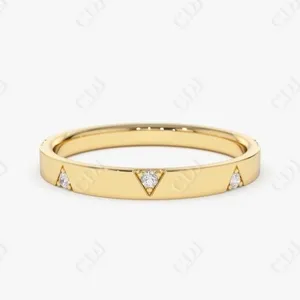 制造商2MM宽堆叠结婚戒指14k黄金订婚戒指定制珠宝认证地球开采钻石戒指