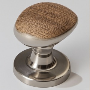 Perilla de madera de metal de níquel pulido Diseñada con acento de madera rústica que crea un aspecto de inspiración vintage para interiores clásicos - Product Image 4