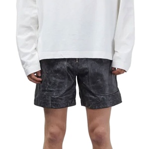 Shorts en cuir confortables et respirants de haute qualité pour hommes, fabriqués au Pakistan, prix bas, contraste de couleurs, shorts en cuir pour hommes - Product Image 3