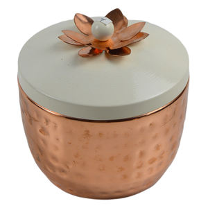 Pot à biscuits et à fruits secs en métal rond de couleur cuivre brillant, décoration d'intérieur, récipient à bonbons pour usage alimentaire - Product Image 6