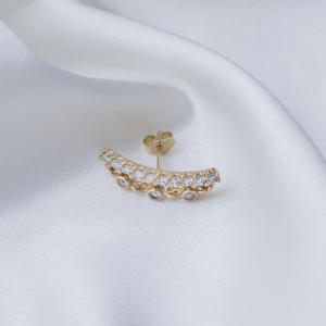 ต่างหูเม็ดเดี่ยวทำจากหินเพทายดีไซน์ทรงกลมทำด้วยมือเงินสเตอร์ลิงเครื่องประดับขนาดเล็กที่เรียบง่าย - Product Image 5