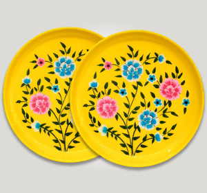 Placa de acero inoxidable Diseño floral decorativo Precio superior Vajilla Placa de artesanía usada - Product Image 3