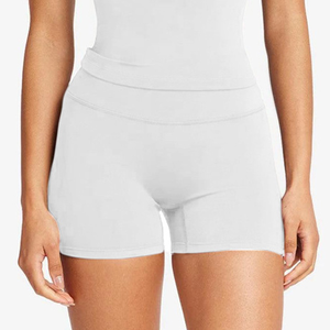 <b>Women's</b> Custom Logo Solid High Waist Yoga Shorts Set for Workout Fitness Gym Quick Dry Breathable - Product Image 3