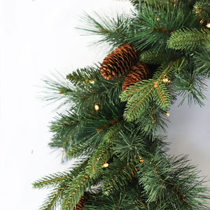 Çam meyve ile el yapımı tatil çelenk PE PVC çam iğne geri dönüşümlü ambalaj kağıdı katlanmış kapalı pencere için kurutulmuş Juniper Sprigs - Product Image 5