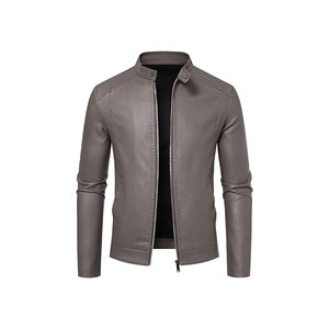 Veste en cuir de haute qualité, col en cuir PU, veste de costume tendance pour homme - Product Image 4