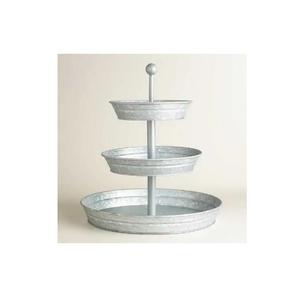 hot <b>sale</b> galvanized 3 tier cake stand metal tray platter <b>for</b> cake dessert <b>shrimp</b> appetizers cake stand galvanized oval shape - Product Image 1