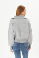Abrigo corto informal para mujer, prendas de punto con cremallera de punto de acero, cómodo abrigo diario con cuello con capucha, Top elegante, comodidad sazonada