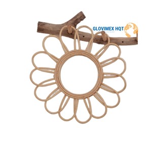 Meilleure collection de miroirs en rotin et bambou, cadre lumineux, miroir de salon, meubles de chambre durables tissés à la main - Product Image 3