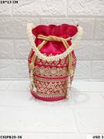Sacs de soirée Potli Batua en soie perlée faits à la main, style indien, accessoires de mariage, capacité 1-1,9L